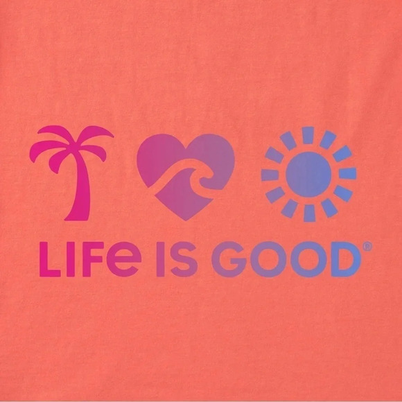 Life is Good Mango Orange Women Size XL Beach Crusher Lite Tank NWT - Picture 2 of 13